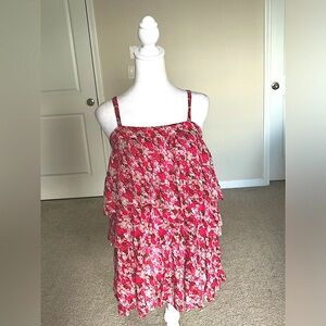 EUC Free People Tiered Pink Tank Size Medium